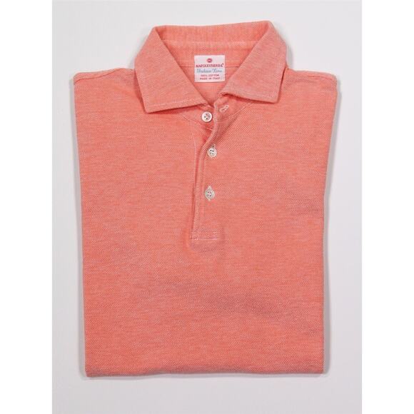 Napoleonerba Indaco Line Salmon Mesh Cotton Polo Shirt Men's 34/XS - Picture 1 of 6